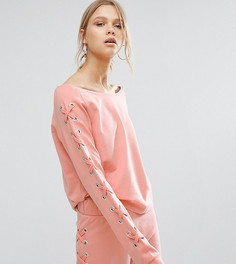 Трикотажный топ с открытыми плечами и шнуровкой ASOS TALL LOUNGE - Мульти