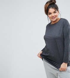 Oversize-футболка с длинными рукавами ASOS CURVE Ultimate - Серый