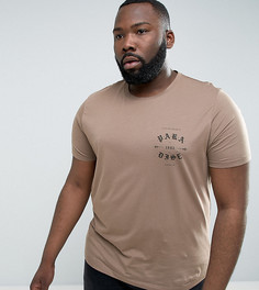 Футболка с готическим принтом на груди ASOS PLUS - Бежевый