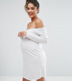 Трикотажное платье с открытыми плечами ASOS Maternity - Серый