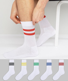 Набор из 5 пар носков в спортивном стиле ASOS - Белый