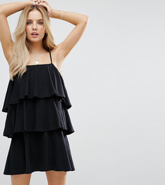Сарафан с ярусными оборками ASOS PETITE - Черный