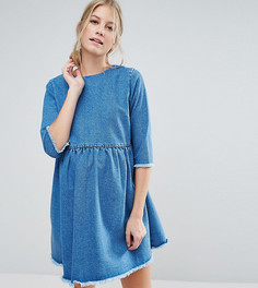 Свободное платье из выбеленного денима ASOS MATERNITY - Синий