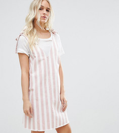 Джинсовое платье в бело-розовую полоску ASOS PETITE - Мульти