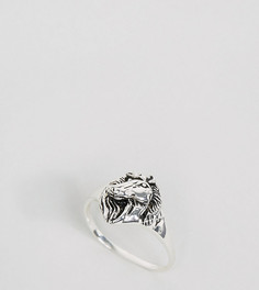 Серебряное кольцо с головой лошади ASOS - Серебряный