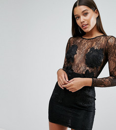 Платье мини с кружевной аппликацией NaaNaa - Черный