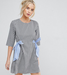 Платье в клетку с бантами ASOS PETITE - Мульти