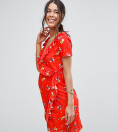 Платье мини с оборками и принтом ASOS Maternity - Красный