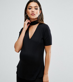 Топ с высоким воротом и декольте ASOS Maternity - Черный