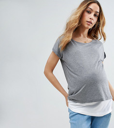 Двухслойная футболка для кормления ASOS Maternity - Серый