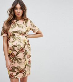 Строгое платье с тропическим принтом ASOS Maternity - Мульти
