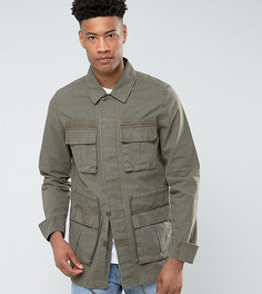 Куртка цвета хаки в стиле милитари ASOS TALL - Зеленый