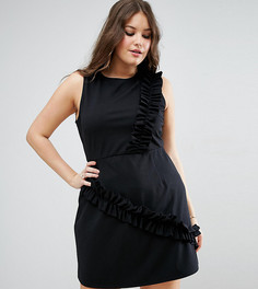 Платье мини с оборками ASOS CURVE - Черный