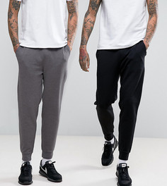 2 пары суженных джоггеров (черные/темно-серые) ASOS - СКИДКА - Мульти