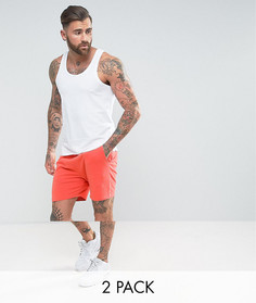 Комплект из белой майки и оранжевых трикотажных шортов ASOS, СКИДКА - Мульти