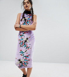 Платье-футляр миди с высокой горловиной и пчелами Jaded London Tall - Мульти
