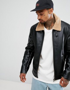 Черная куртка из искусственной цигейки ASOS - Черный