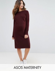 Фактурное платье-джемпер ASOS Maternity - Красный