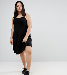 Свободное платье мини в рубчик ASOS CURVE - Черный