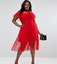 Платье миди с юбкой из тюля ASOS CURVE - Красный
