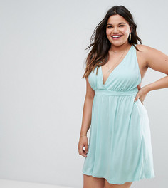 Короткое платье-халтер ASOS CURVE - Синий