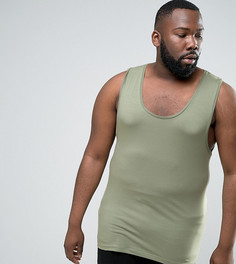 Зеленая обтягивающая майка ASOS PLUS - Зеленый