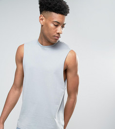 Серая майка без рукавов с заниженными проймами ASOS TALL - Серый