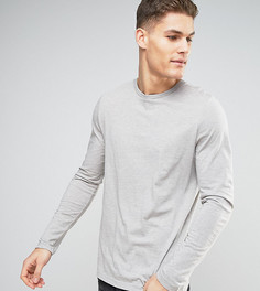 Серый меланжевый лонгслив ASOS TALL - Синий