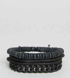 4 браслета с цепочкой и бусинами ALDO - Черный