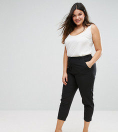 Укороченные креповые брюки-сигареты ASOS CURVE - Черный