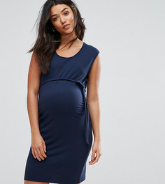 Трикотажное платье для беременных Mamalicious Maternity - Темно-синий Mama.Licious