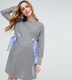 Цельнокройное платье в клетку с бантами ASOS Maternity - Мульти