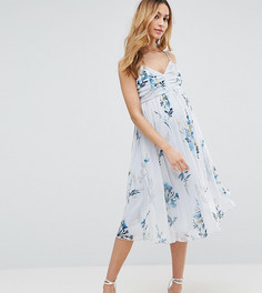 Платье миди с цветочным принтом и сборками ASOS Maternity - Мульти