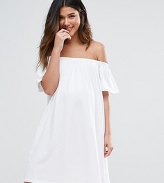 Платье мини для беременных с открытыми плечами ASOS Maternity - Белый