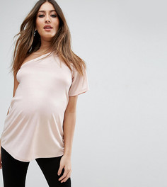 Топ на одно плечо с эффектом металлик ASOS Maternity Grown on - Розовый
