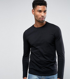 Черный лонгслив с круглым вырезом ASOS TALL - Черный