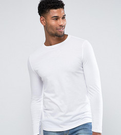 Белый лонгслив с круглым вырезом ASOS TALL - Белый