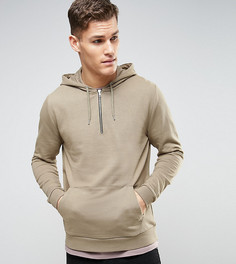 Худи с короткой молнией ASOS TALL - Бежевый