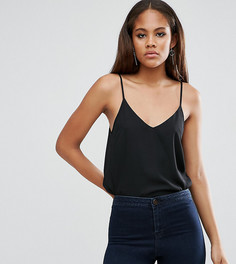 Тканый двухслойный топ ASOS TALL - Черный