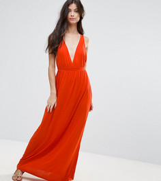 Трикотажное пляжное платье макси ASOS PETITE - Оранжевый