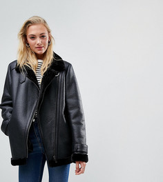 Бомбер из искусственной кожи ASOS TALL - Черный