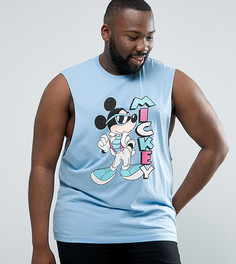 Футболка без рукавов с низкими проймами ASOS PLUS Mickey - Синий