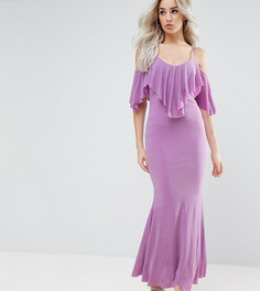Платье макси с оборкой City Goddess Petite - Фиолетовый