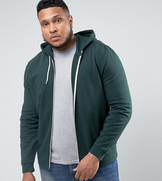 Худи зеленого цвета на молнии ASOS PLUS - Зеленый