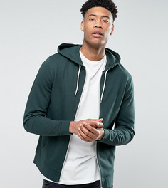 Худи цвета хаки на молнии ASOS TALL - Зеленый