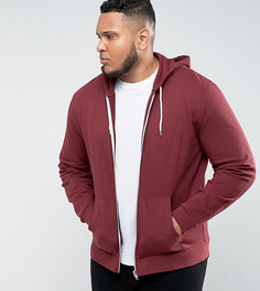 Худи красного цвета на молнии ASOS PLUS - Красный