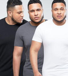 3 обтягивающие футболки ASOS PLUS - СО СКИДКОЙ - Мульти