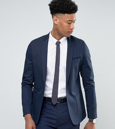 Темно-синий хлопковый суперузкий блейзер ASOS TALL - Темно-синий