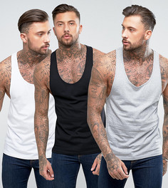 3 майки-борцовки ASOS - СКИДКА - Мульти