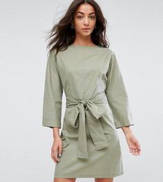 Повседневное платье мини с поясом на талии ASOS TALL - Зеленый